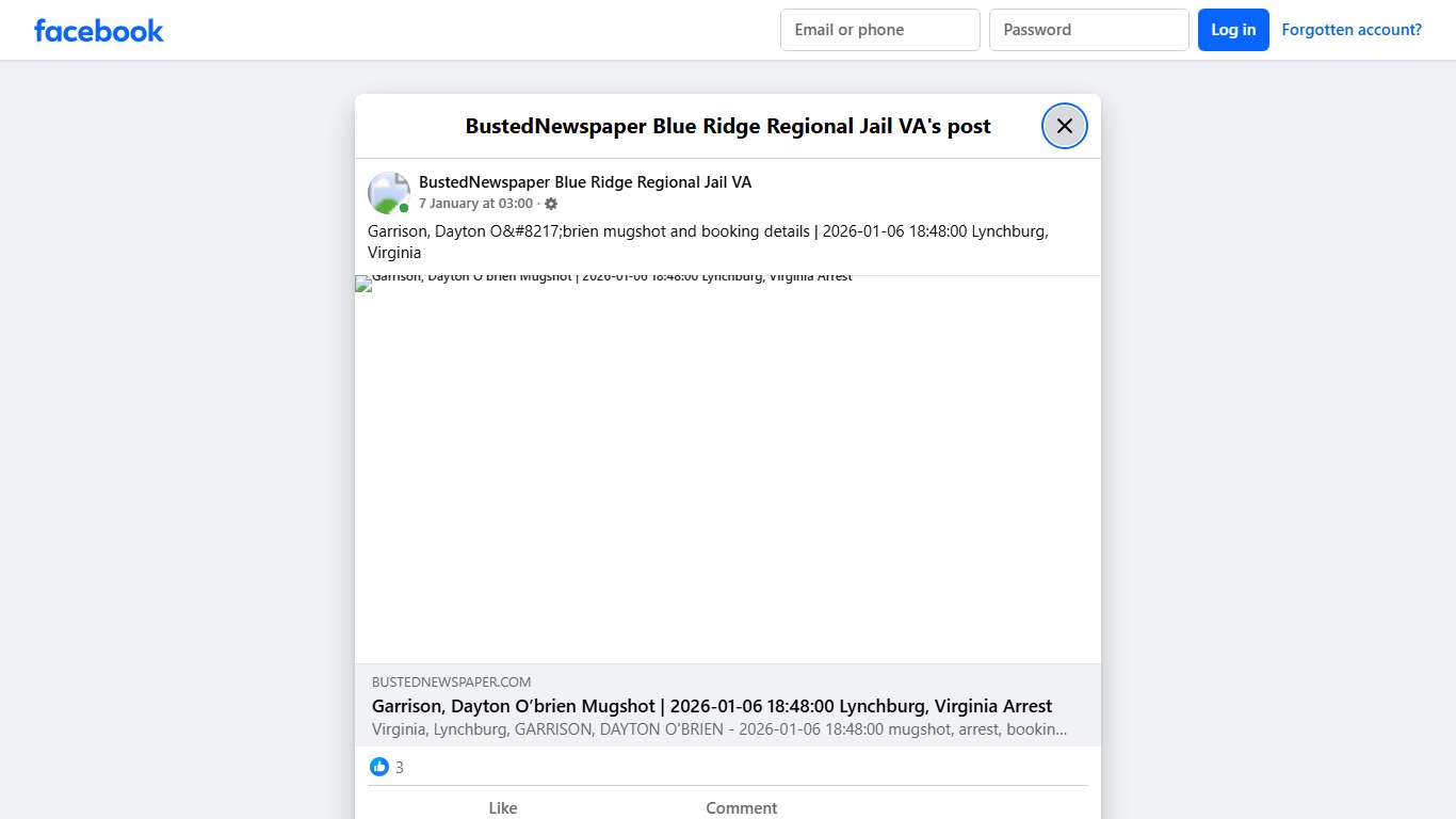 Garrison,... - BustedNewspaper Blue Ridge Regional Jail VA Facebook