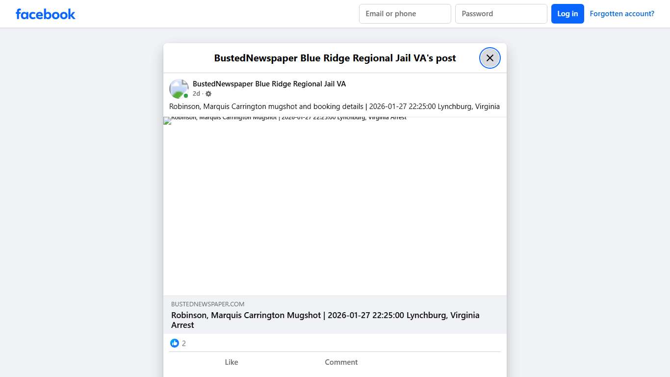 Robinson,... - BustedNewspaper Blue Ridge Regional Jail VA Facebook