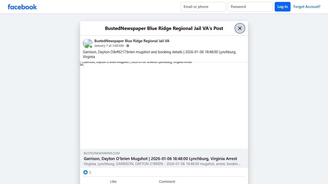 Garrison,... - BustedNewspaper Blue Ridge Regional Jail VA Facebook