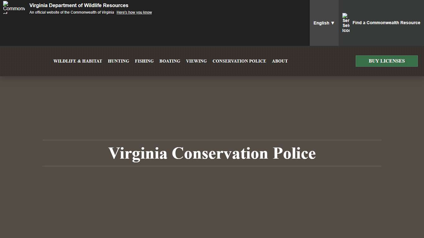 Virginia Conservation Police Virginia DWR